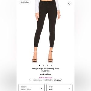 L’agence black skinny jeans worn twice